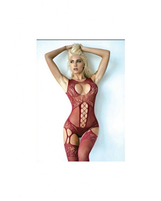 Kadın Jartiyer Görünümlü Vucut Çorabı-5069